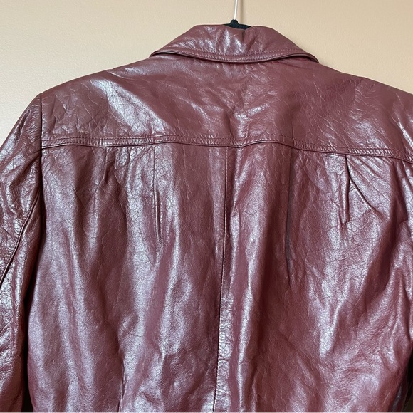 OPERA Burgundy Colour Women’s Leather Jacket Size 13/14 - Picture 13 of 16